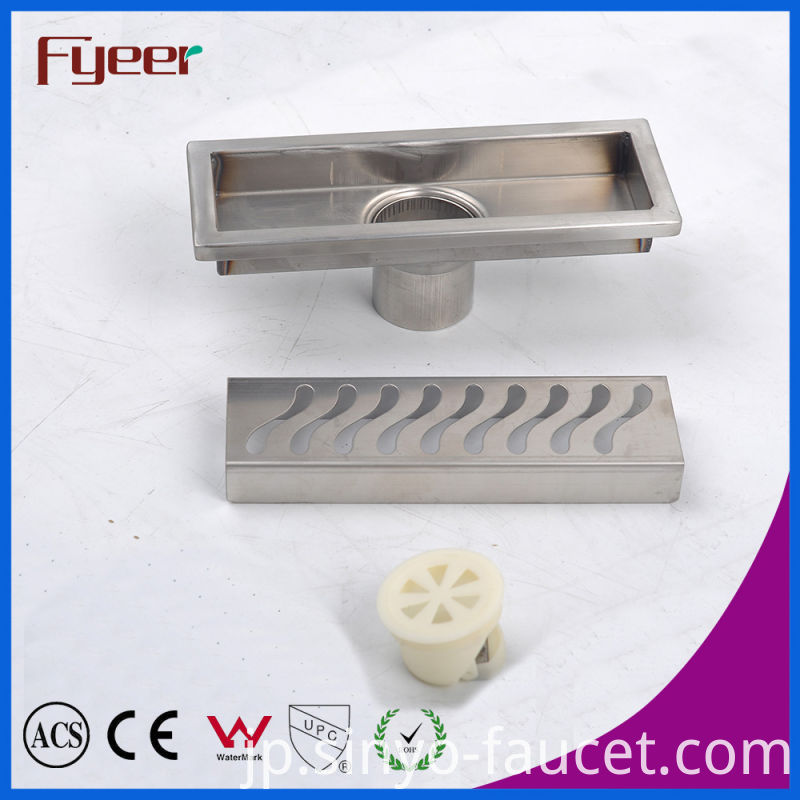 Fyeer Stainless Steel Bathroom Long Linear Floor Drain (FD15020)
